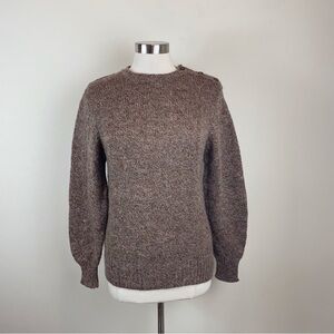 New Traditions Vintage Brown Knit Wool Blend Long Sleeve Sweater Women Large